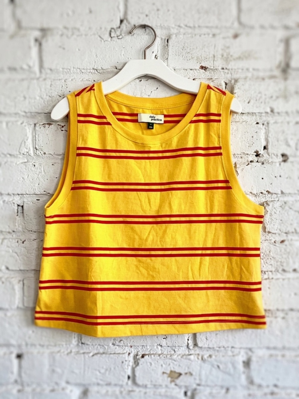 Daily Practice Yellow Striped Tank Top